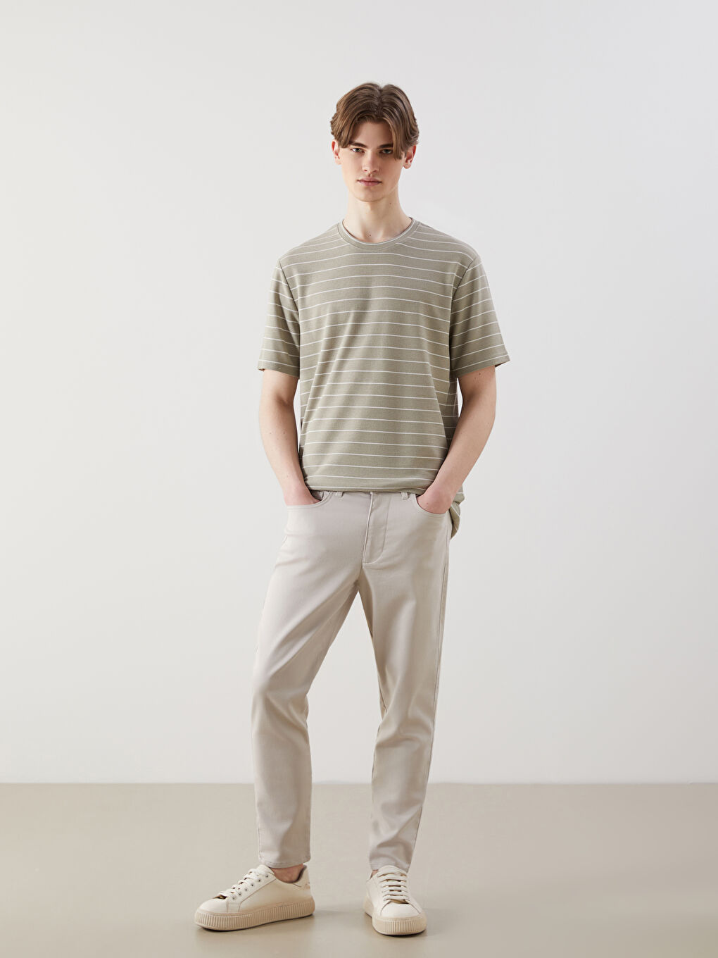 Slim Fit Dobby Men's Trousers -S5NN28Z8-R7Z