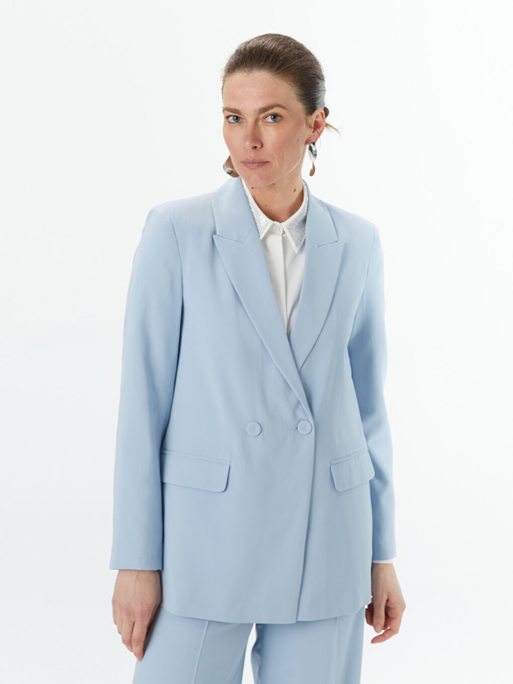 LCWAIKIKI Classic Mavi Regular Fit Kadın Blazer Ceket - 1