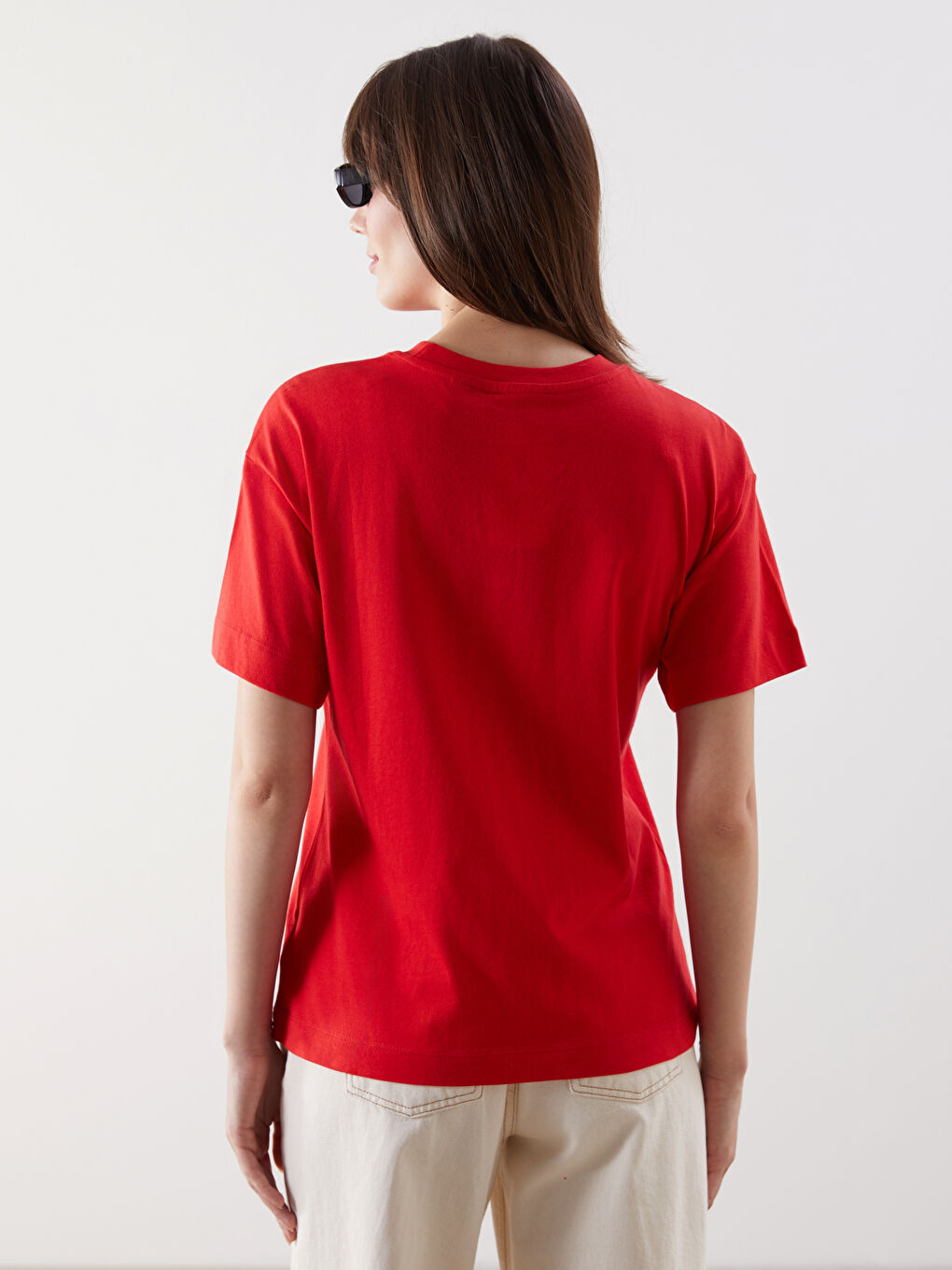 Crew Neck Mickey Mouse Printed Women's T-Shirt -S5NN40Z8-GZX