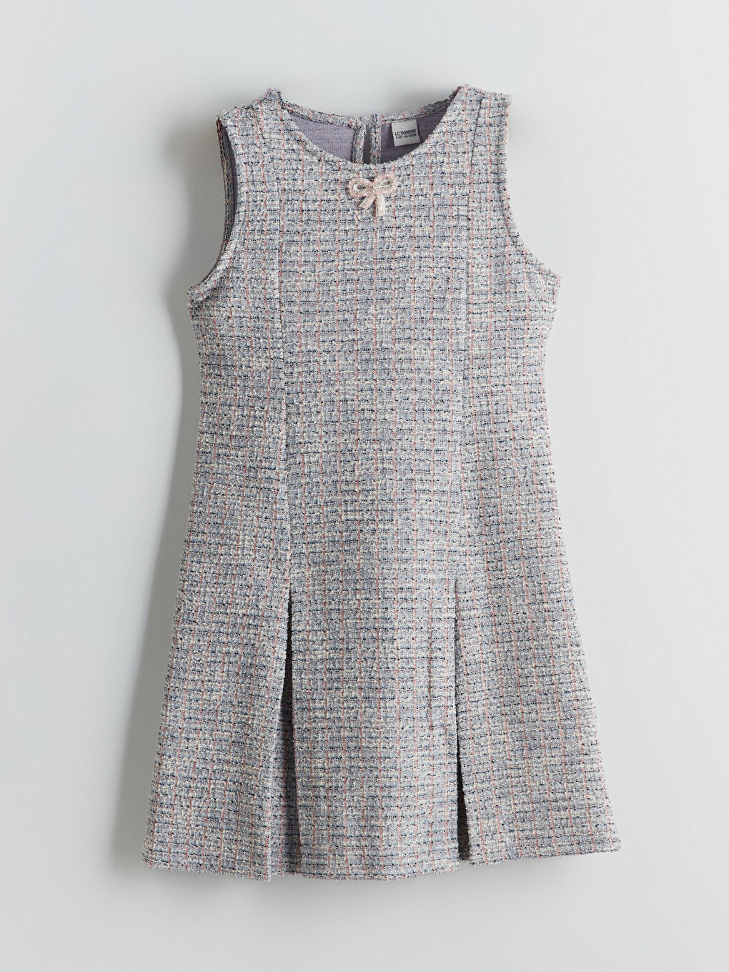 LCW Kids Crew Neck Ribbon Detailed Girls' Dress -S5NN45Z4-LMK