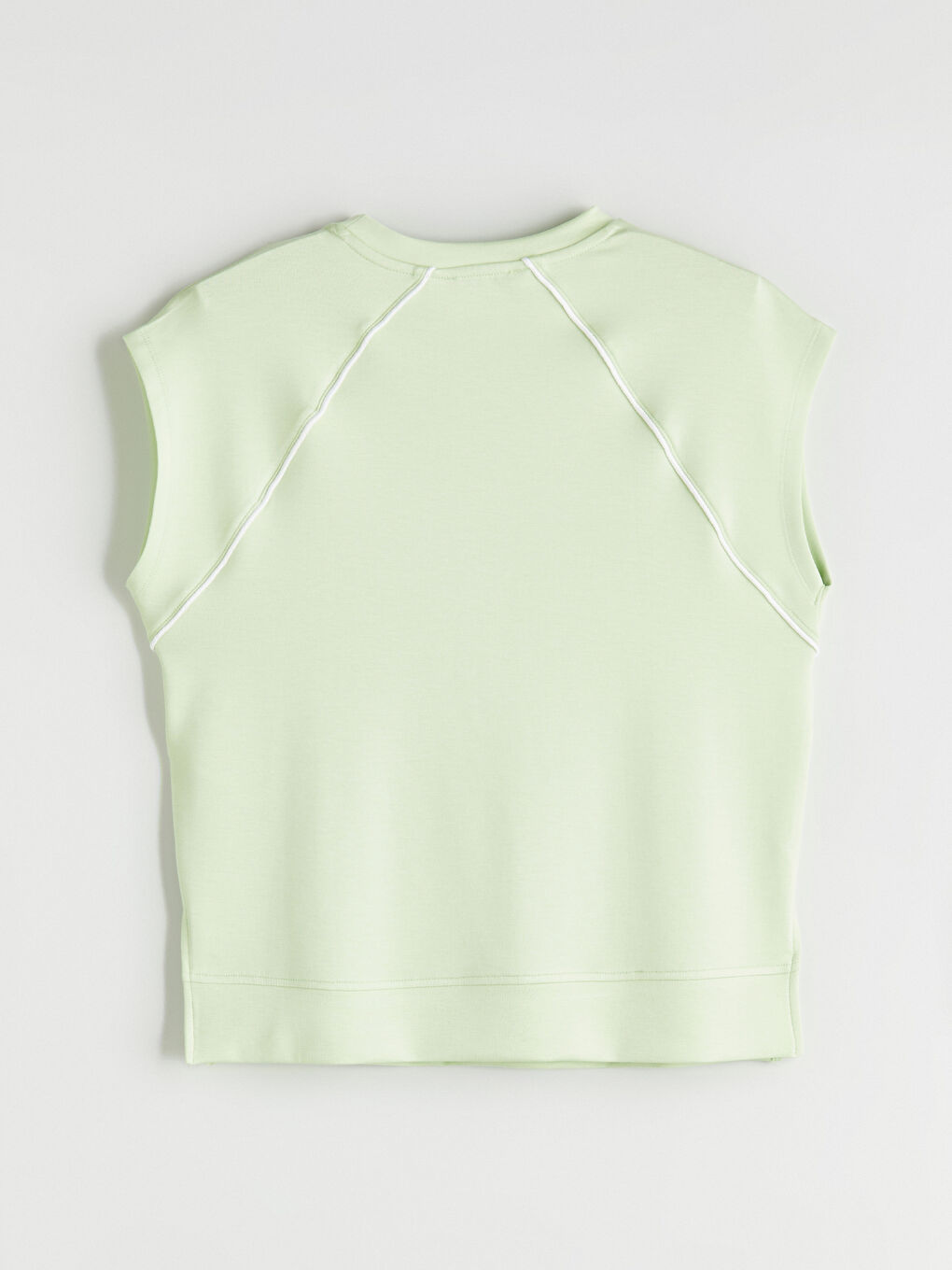 Yeşil Bisiklet Yaka Oversize Kadın Tişört-5