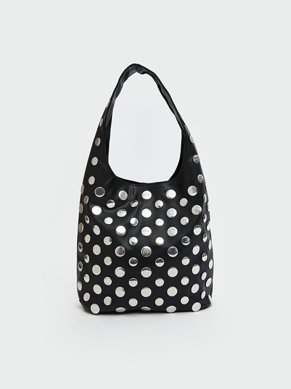 Siyah Metal Taş Detaylı Kadın Kol Çantası-1