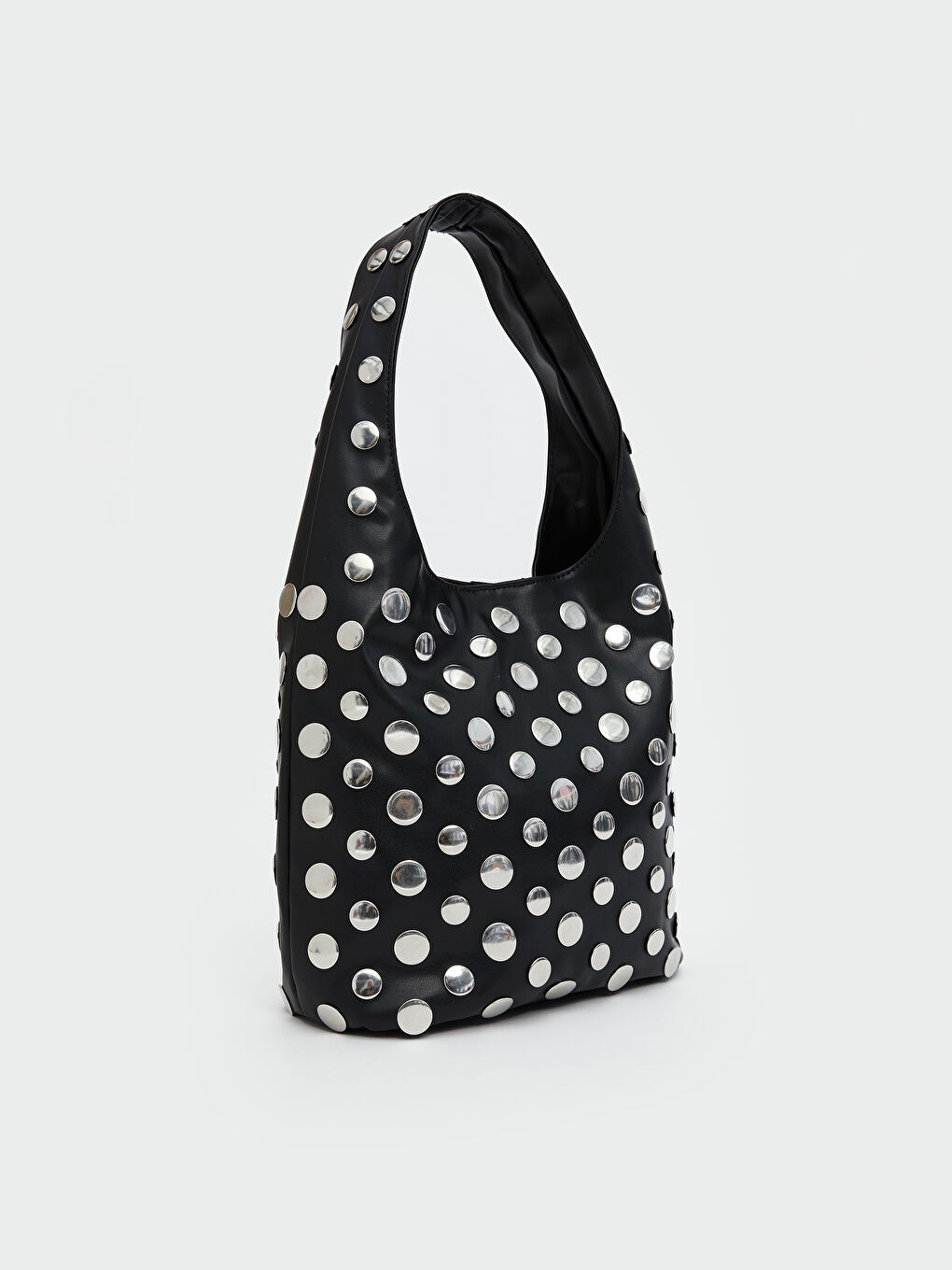 Siyah Metal Taş Detaylı Kadın Kol Çantası-2