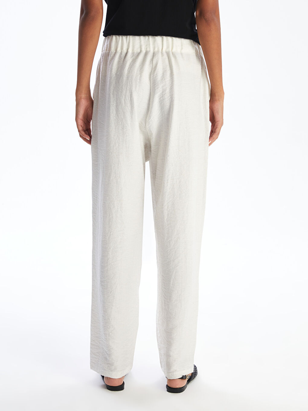 Elastic Waist Embroidered Women's Trousers-3