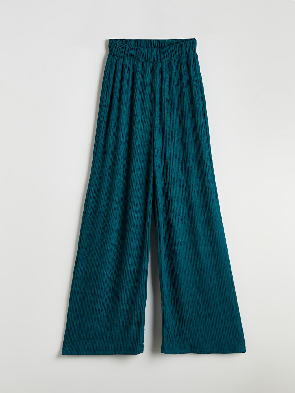 Elasticated Waist Textured Women's Trousers -S5NO06Z8-CZP