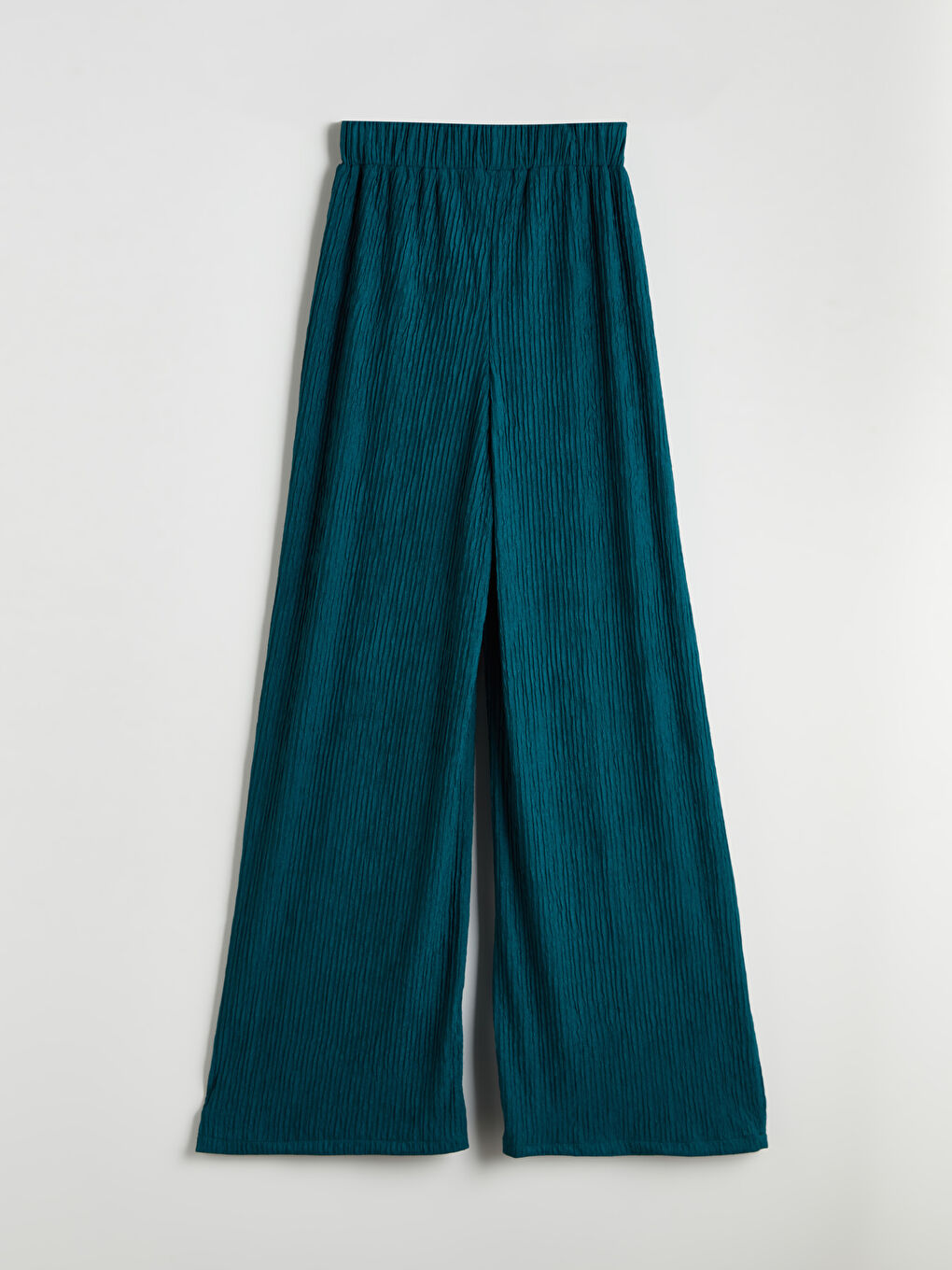 Elasticated Waist Textured Women's Trousers -S5NO06Z8-CZP
