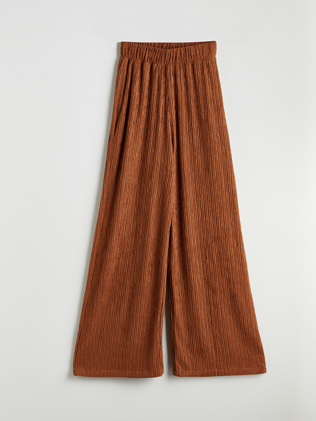 Elasticated Waist Textured Women's Trousers -S5NO06Z8-ZZ0