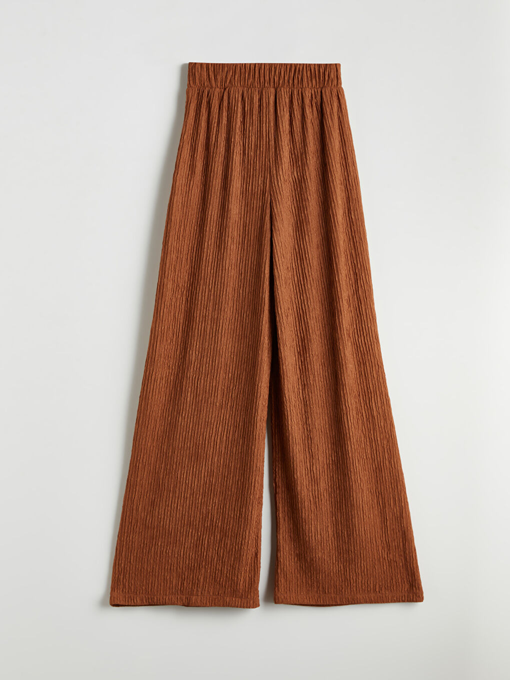 Elasticated Waist Textured Women's Trousers -S5NO06Z8-ZZ0