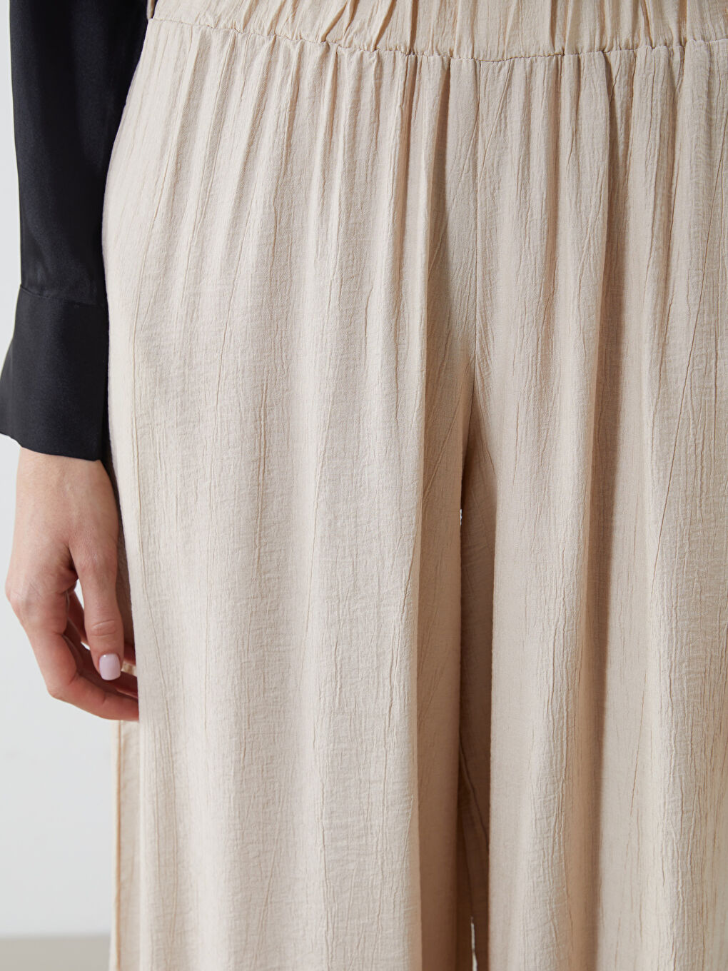 Elastic Waist Wide Leg Women's Trousers -S5NO07Z8-DS3