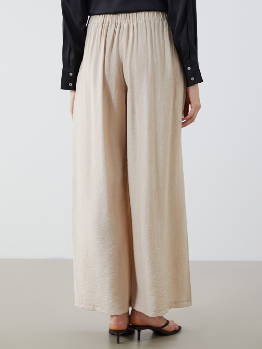 Elastic Waist Wide Leg Women's Trousers -S5NO07Z8-DS3