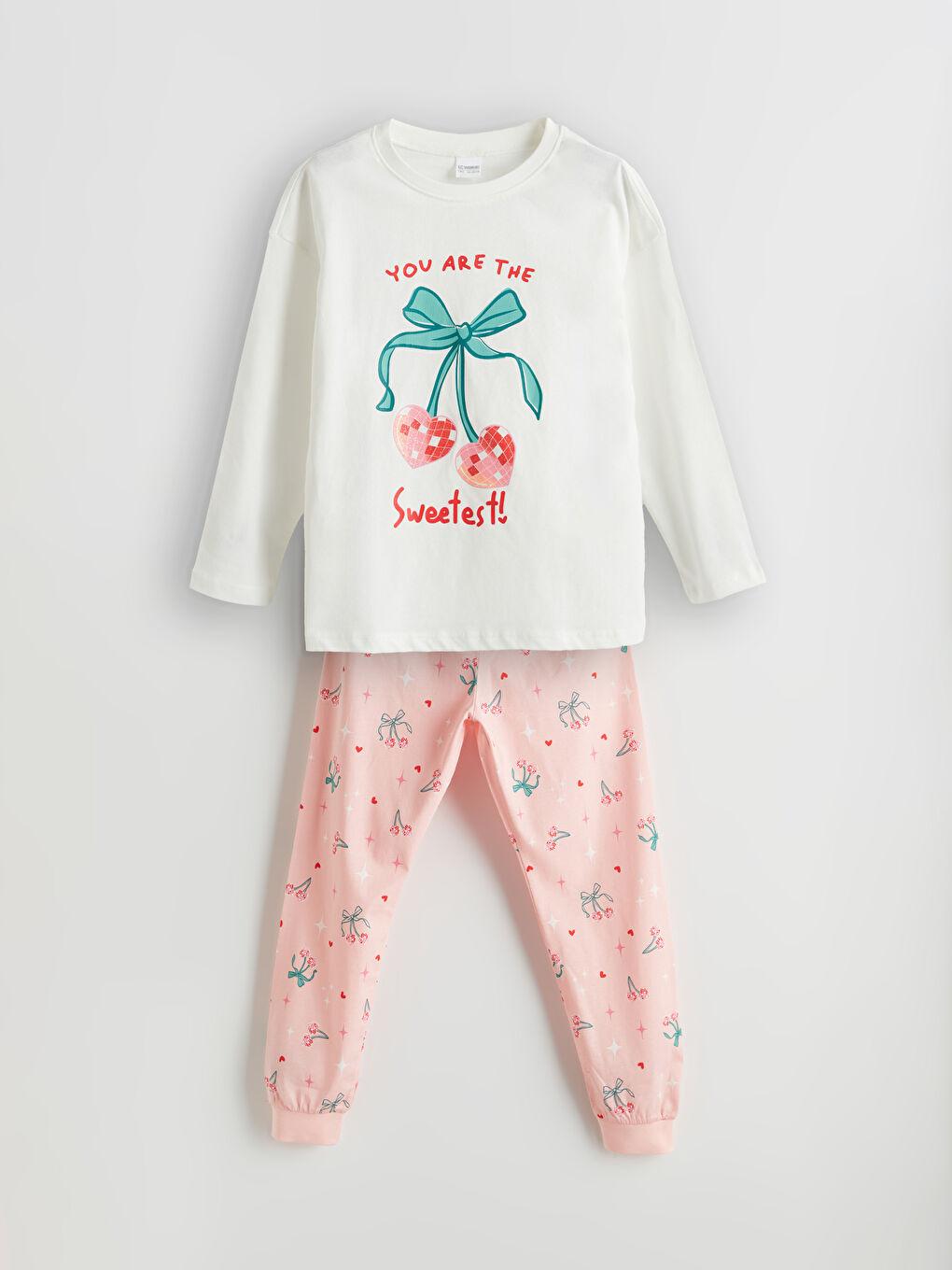 Crew Neck Girls Pajama Set -S5NO17Z4-FDU