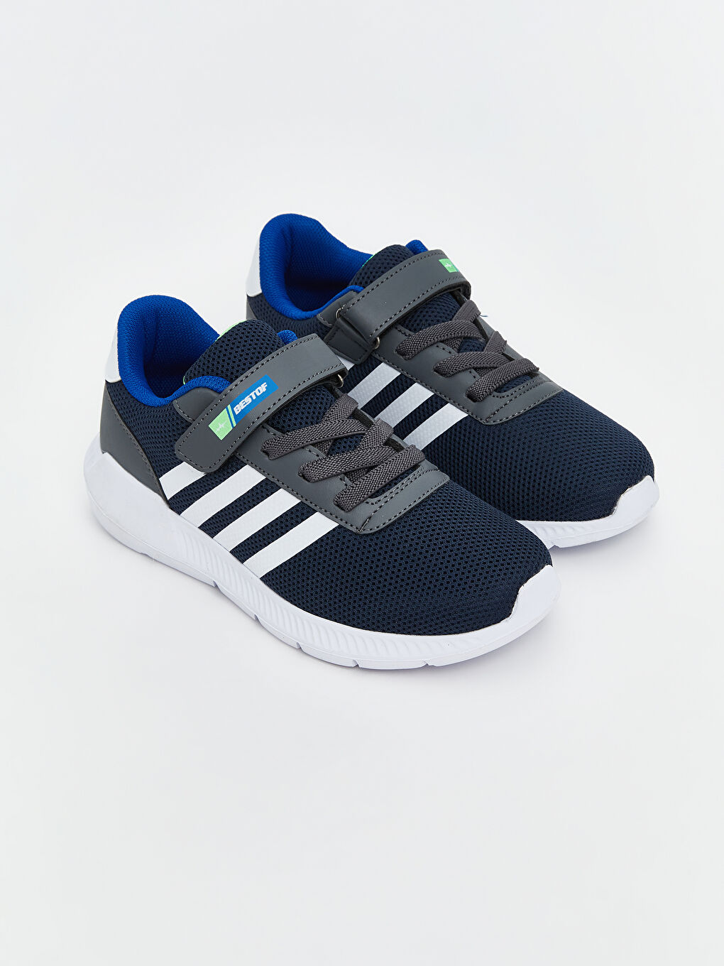Lacivert Bağcık ve Cırt Cırtlı Erkek Çocuk Spor Ayakkabı