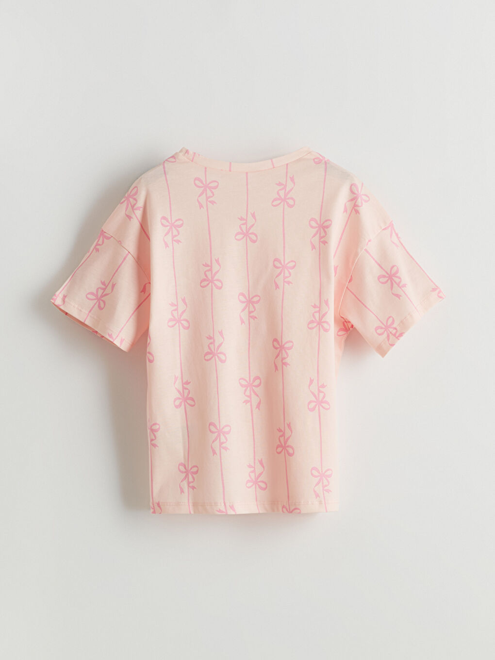 Açık Pembe Baskılı Pijama Üst-1