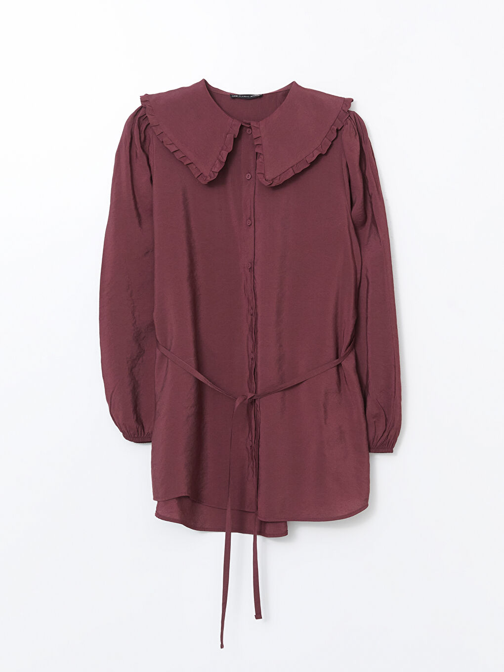 Mürdüm Bebe Yaka Modal Karışımlı Kadın Gömlek Tunik-5