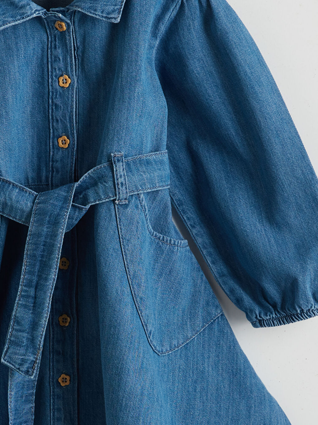 LCW Kids Indigo Düğmeli Kız Çocuk Jean Elbise - 2