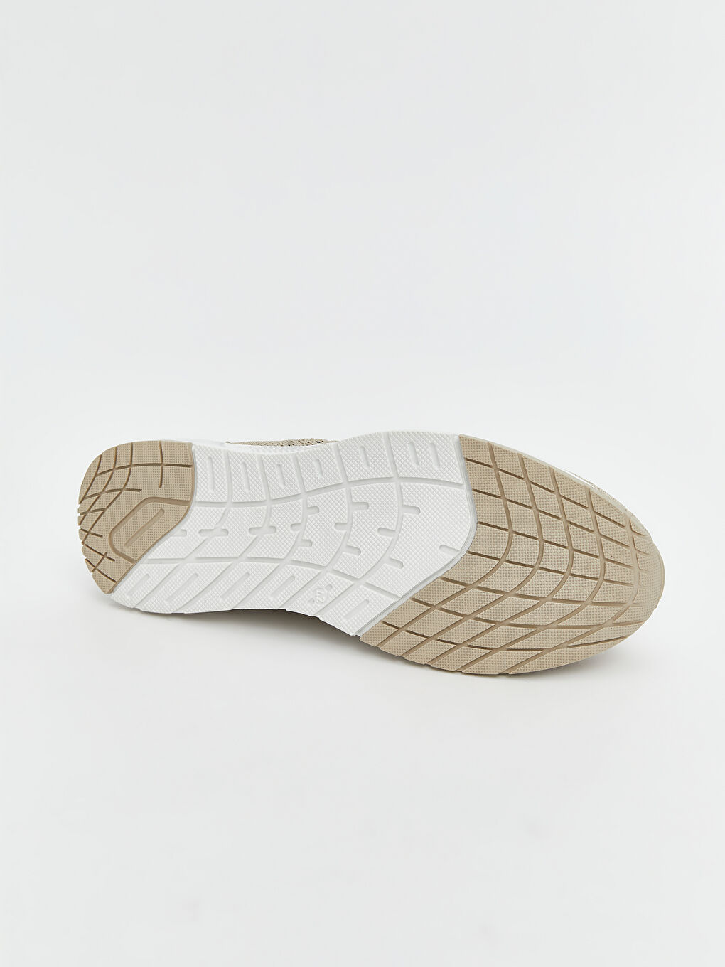 Bej Bağcıklı File Detaylı Erkek Spor Ayakkabı-3