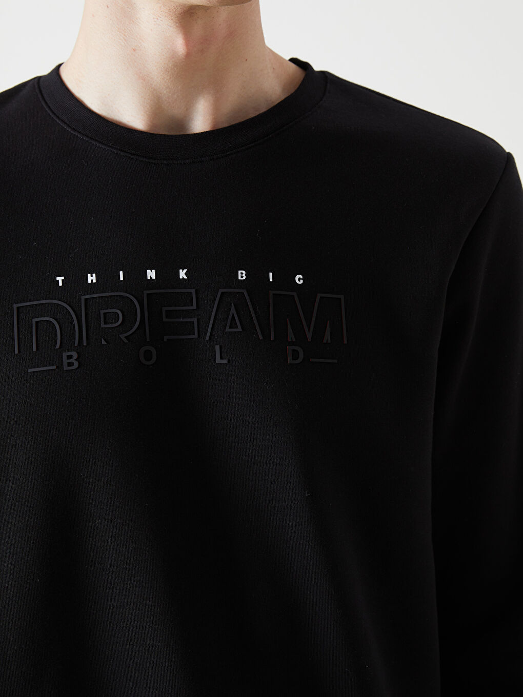 Crew Neck Printed Men's Thick Sweatshirt-5