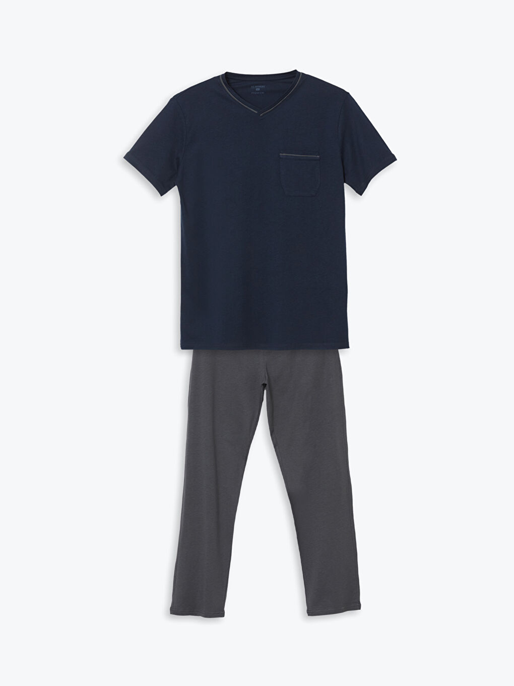 Lacivert Standart Kalıp Erkek Pijama Takımı-4