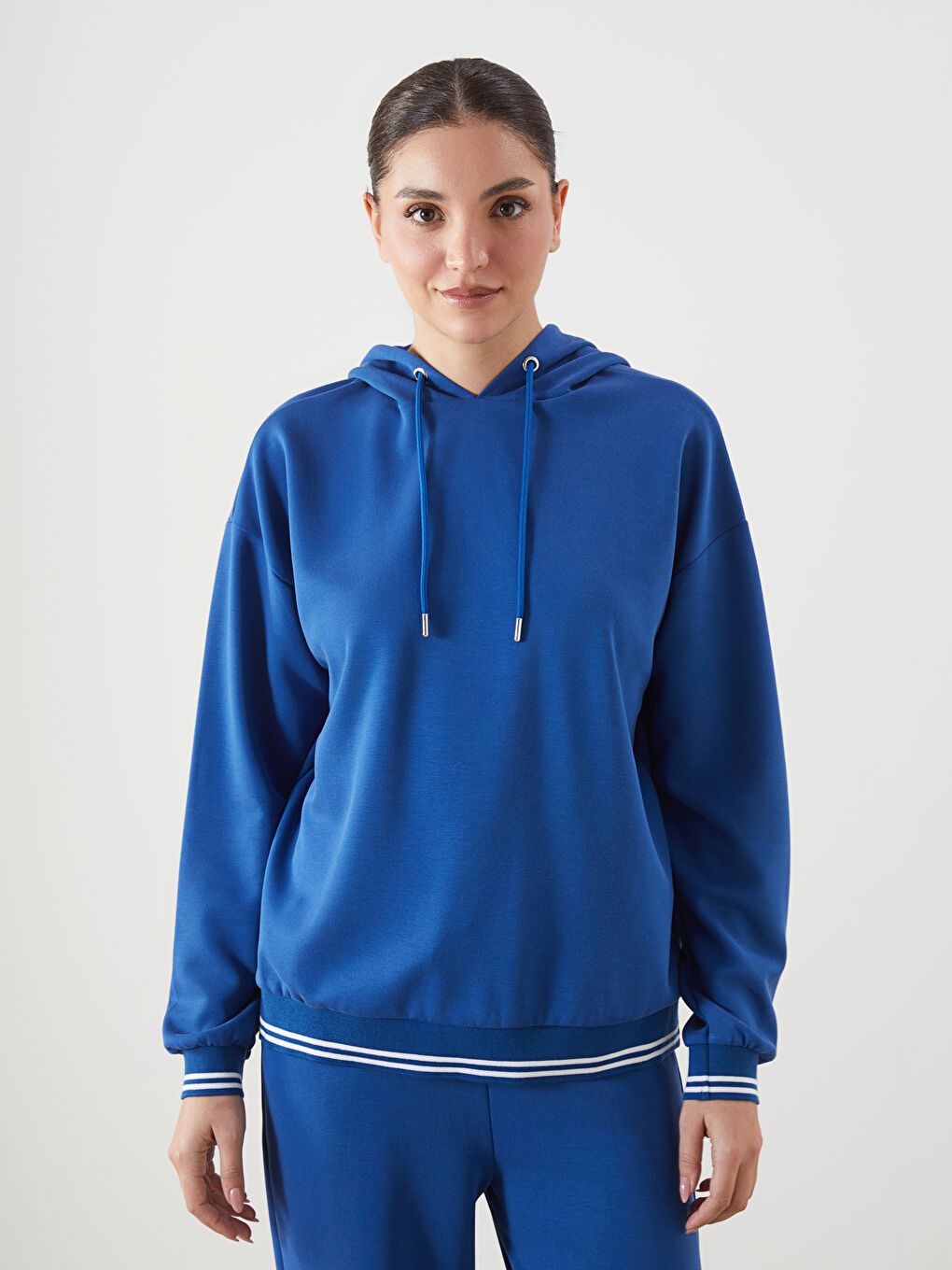 LCWAIKIKI Classic Mavi Oversize Kadın Hoodie