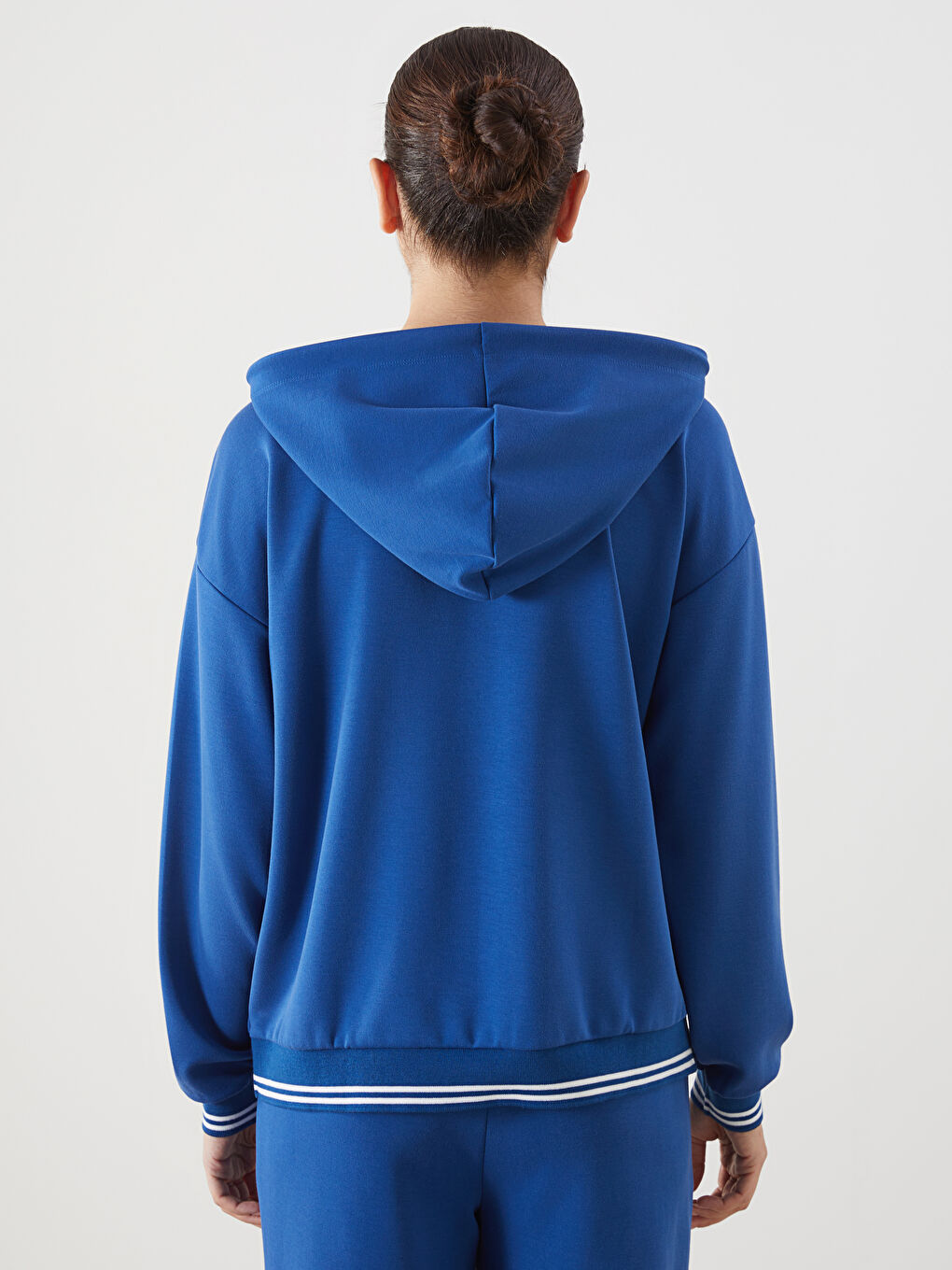 LCWAIKIKI Classic Mavi Oversize Kadın Hoodie - 3