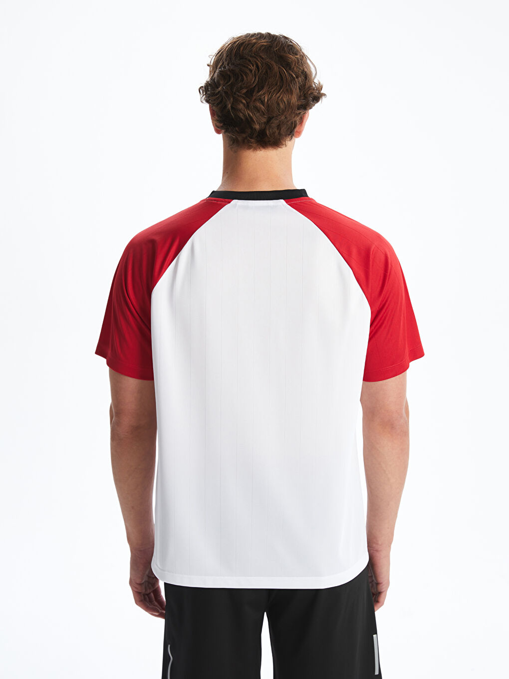 Beyaz Bisiklet Yaka Barcelona Baskılı Erkek Taraftar Tişört-3