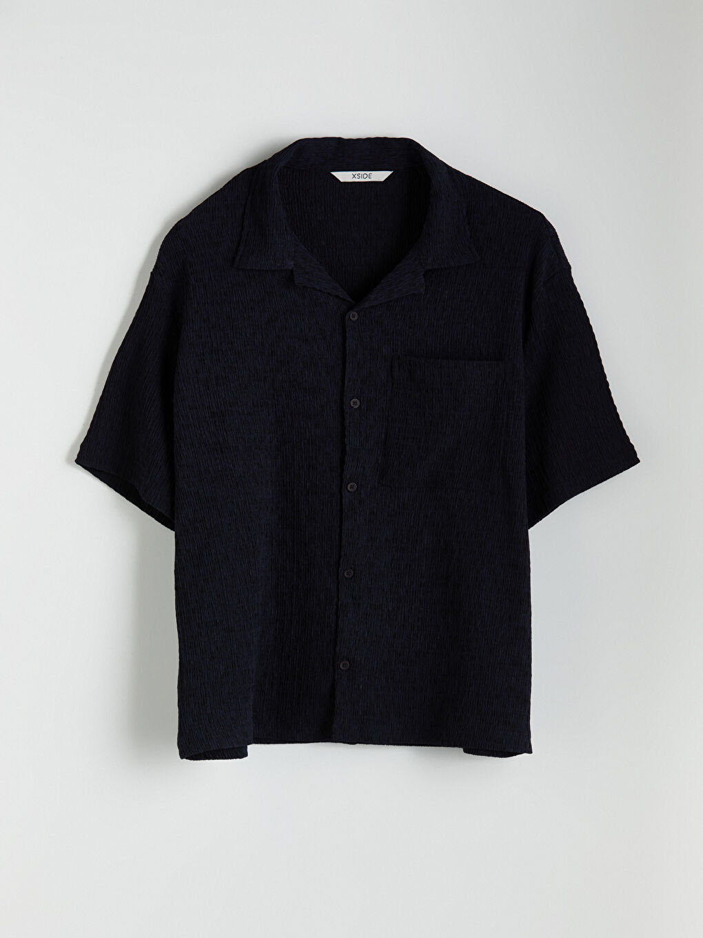 Antrasit Standart Kalıp Kısa Kollu Erkek Gömlek-4