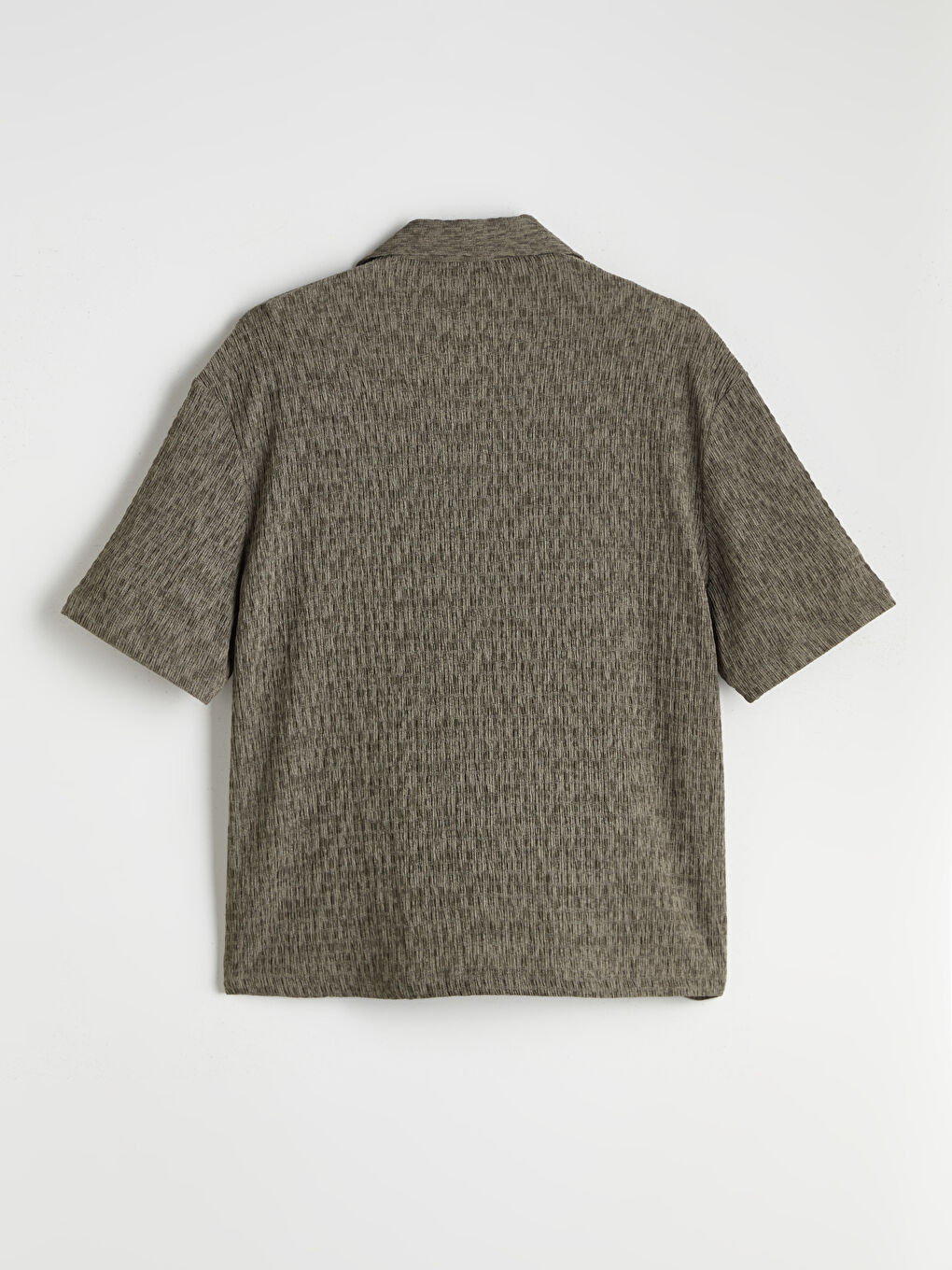 Yeşil Standart Kalıp Kısa Kollu Erkek Gömlek-5