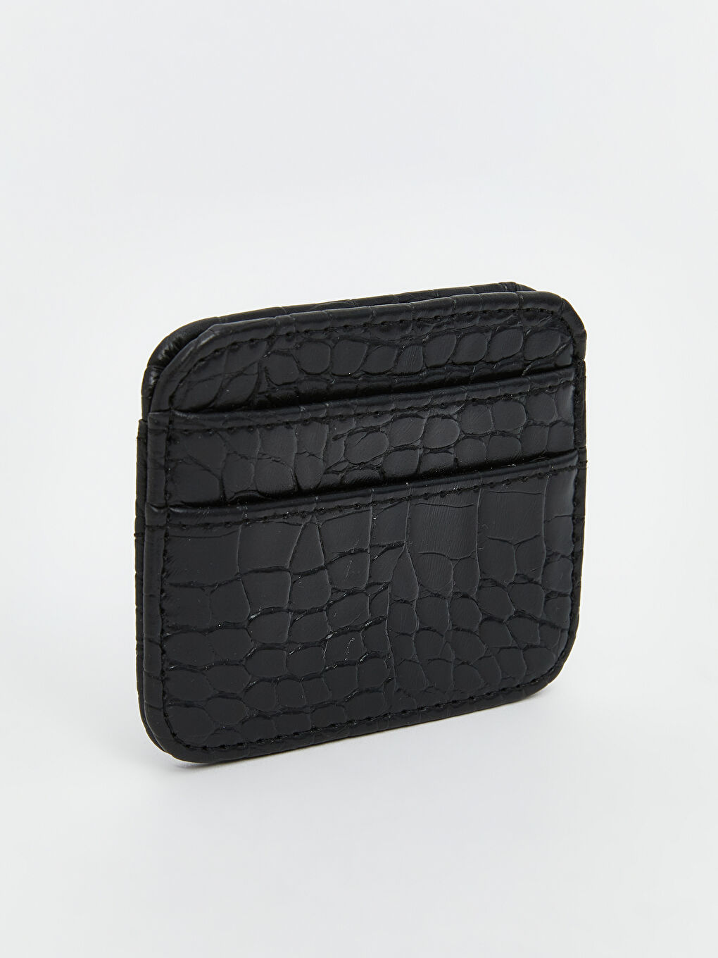 LCW ACCESSORIES Siyah Deri Görünümlü Kroko Desenli Kadın Kartlık - 1