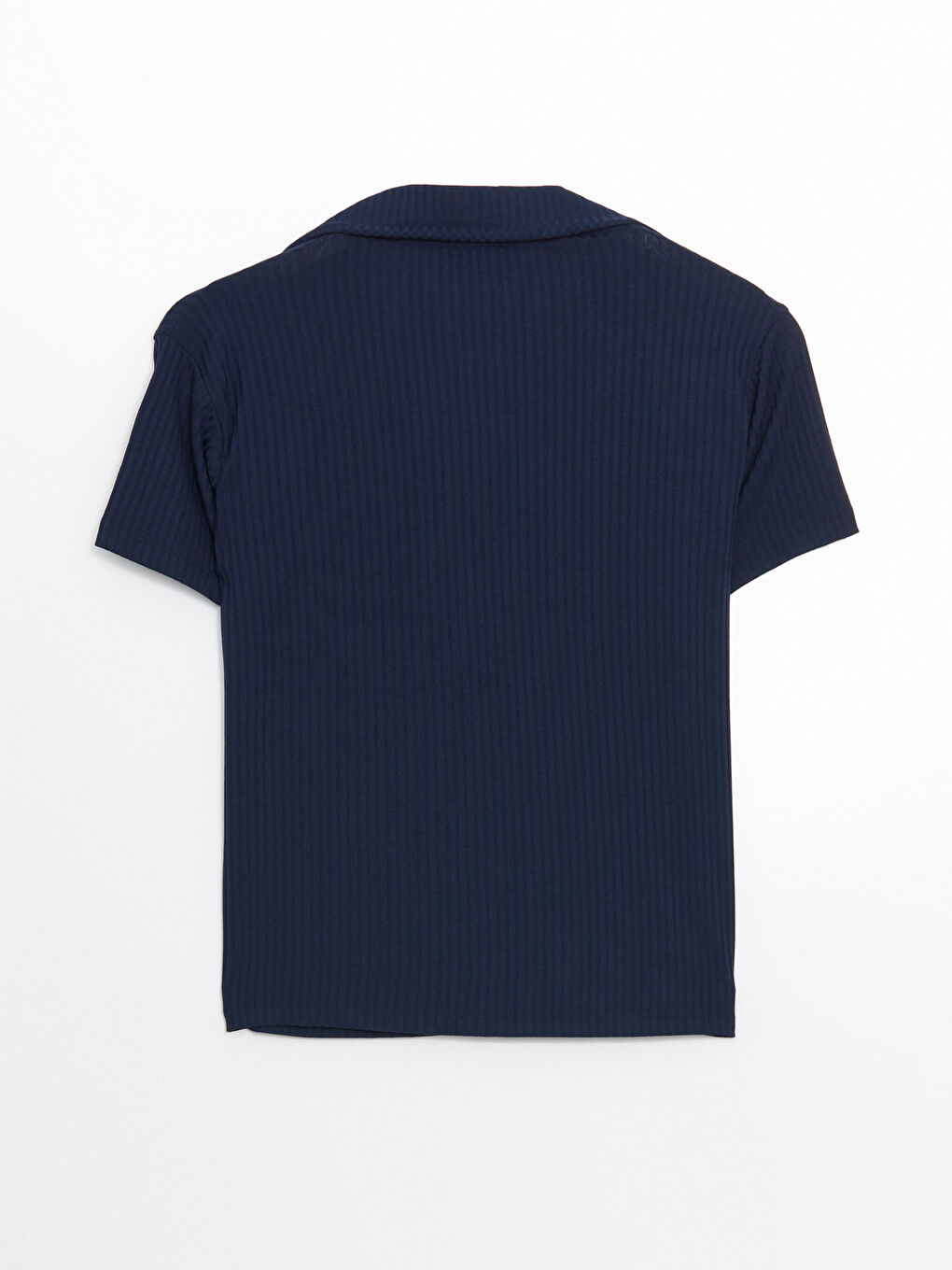 Polo Neck Textured Women'S T-Shirt -S5NP72Z8-D5J