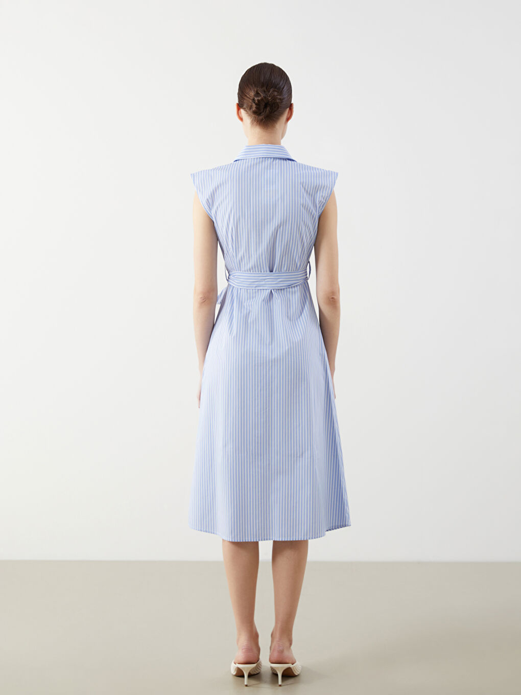 Waistband Striped Shirt Dress -S5NP73Z8-LEN
