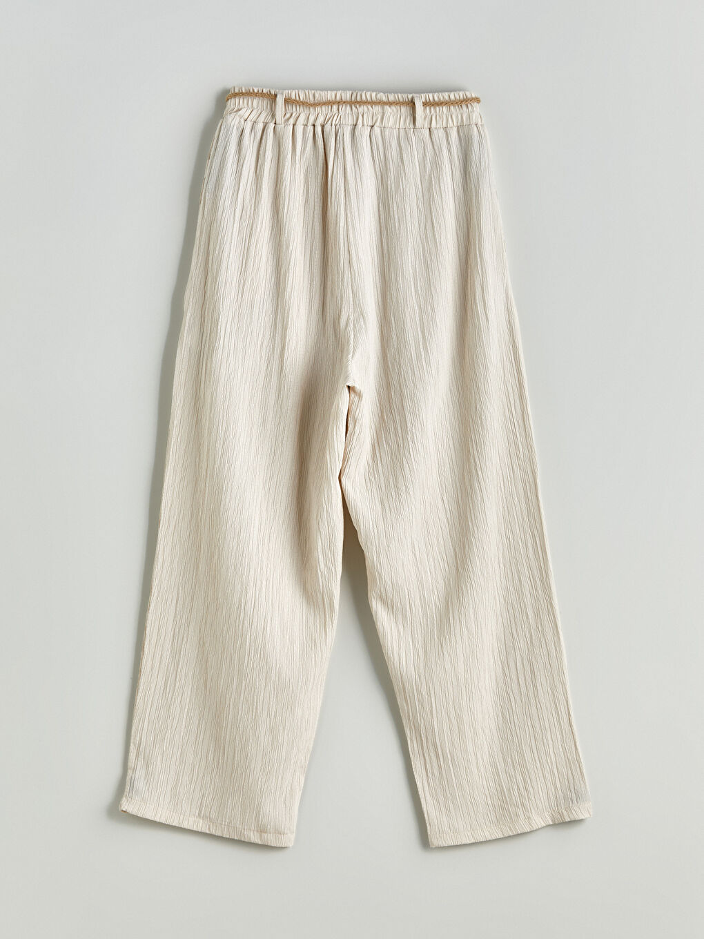 Elasticated Waist Textured Women's Trousers -S5NP90Z8-FPK
