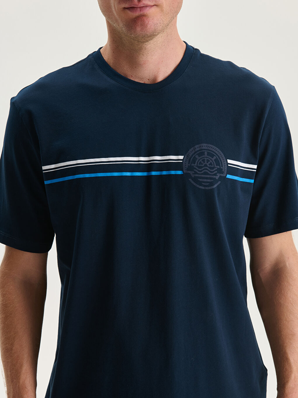 Crew Neck Printed Jersey Men's T-Shirt-2