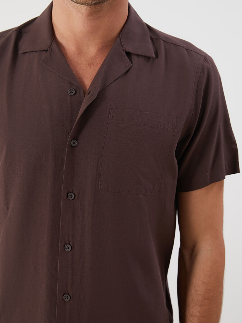Kahverengi Regular Fit Modal Karışımlı Erkek Gömlek-2