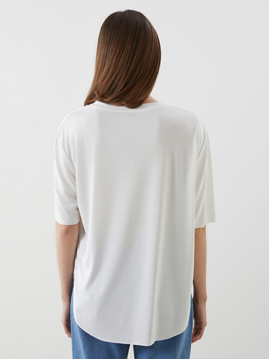 V-Neck Oversize Women's T-Shirt -S5NQ14Z8-Q6K