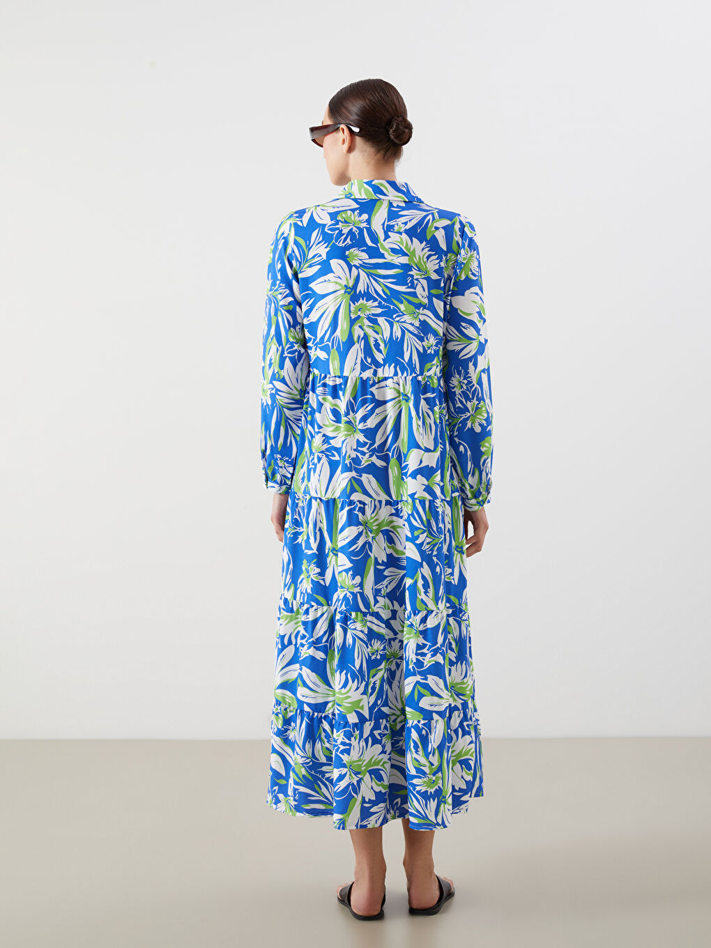 Floral Layered Shirt Dress-3