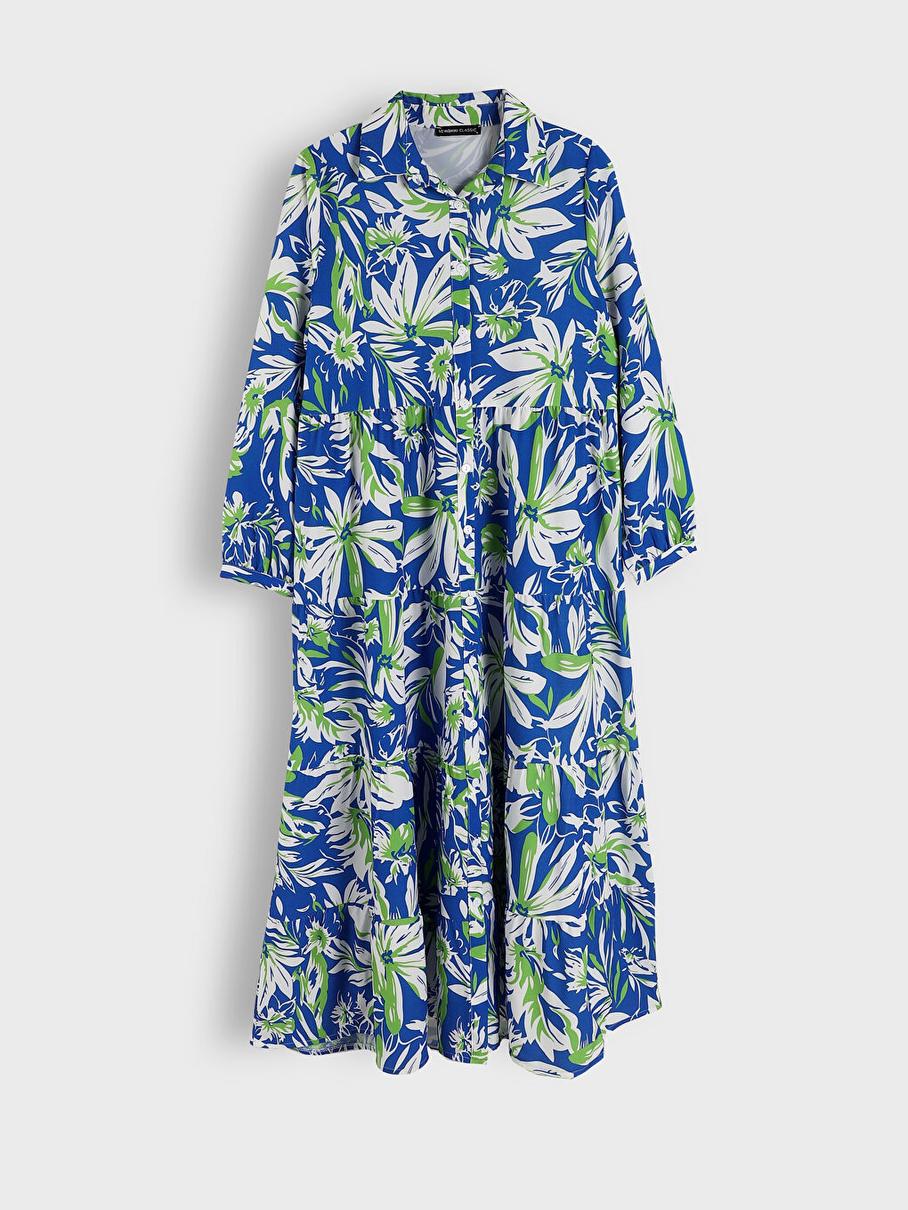 Floral Layered Shirt Dress-4