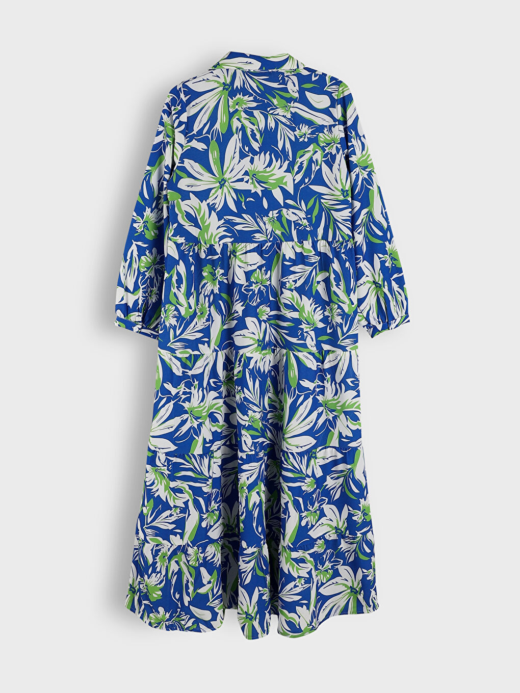 Floral Layered Shirt Dress-5