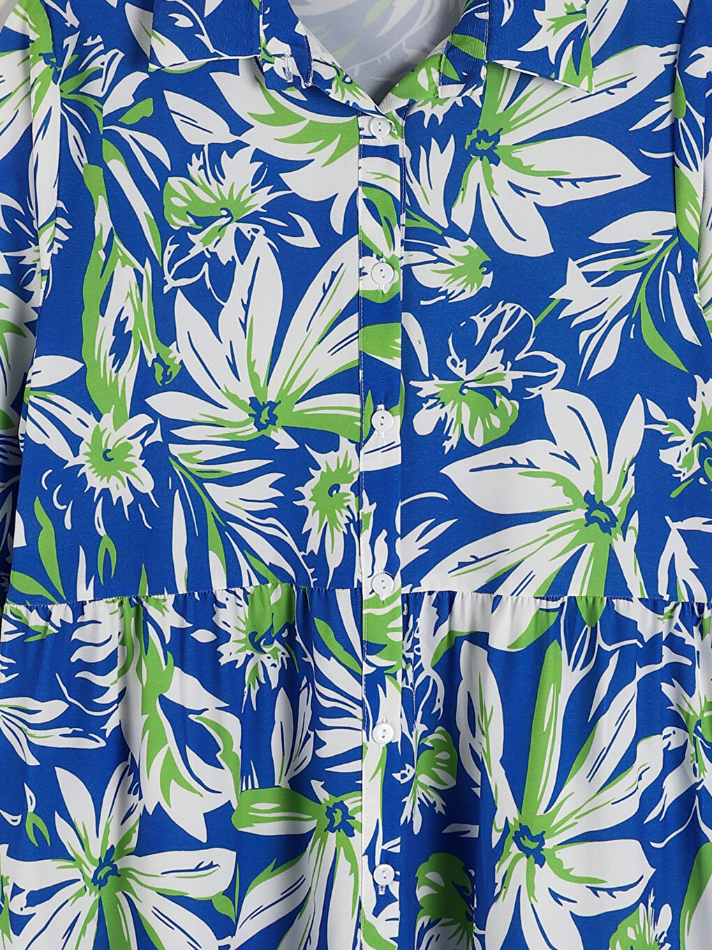 Floral Layered Shirt Dress-6