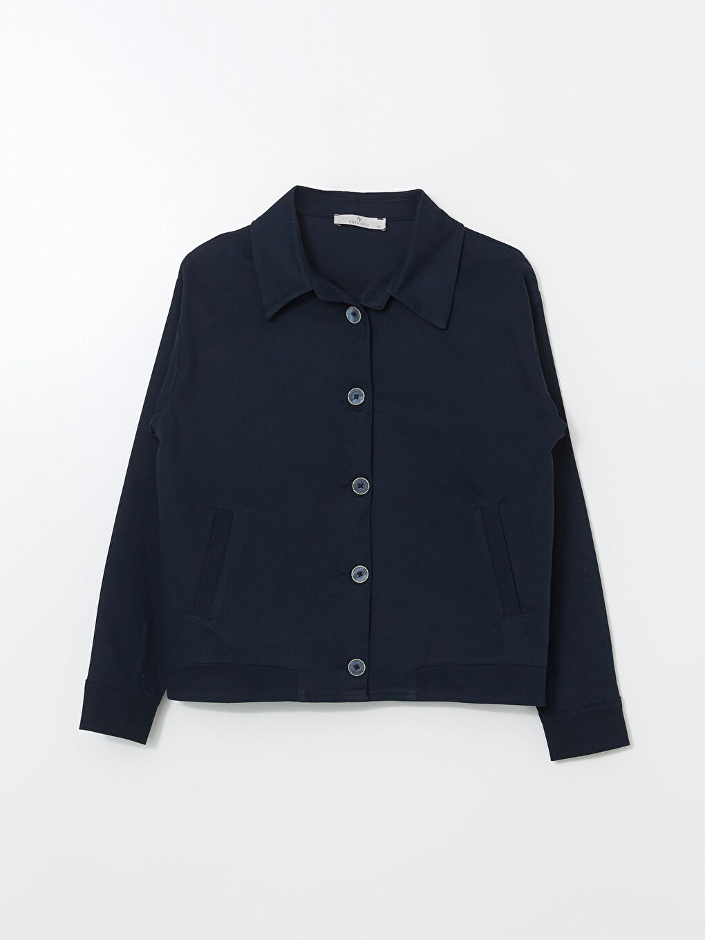 Lacivert Gömlek Yaka Gabardin Kadın Ceket-4