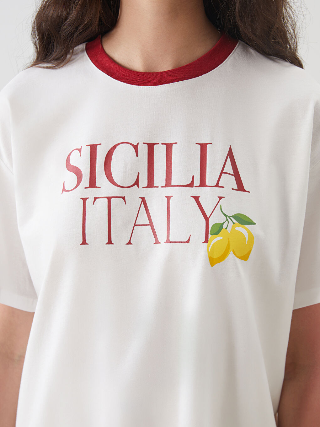 Crew Neck Italy Printed Women's T-Shirt -S5NQ53Z8-R9J