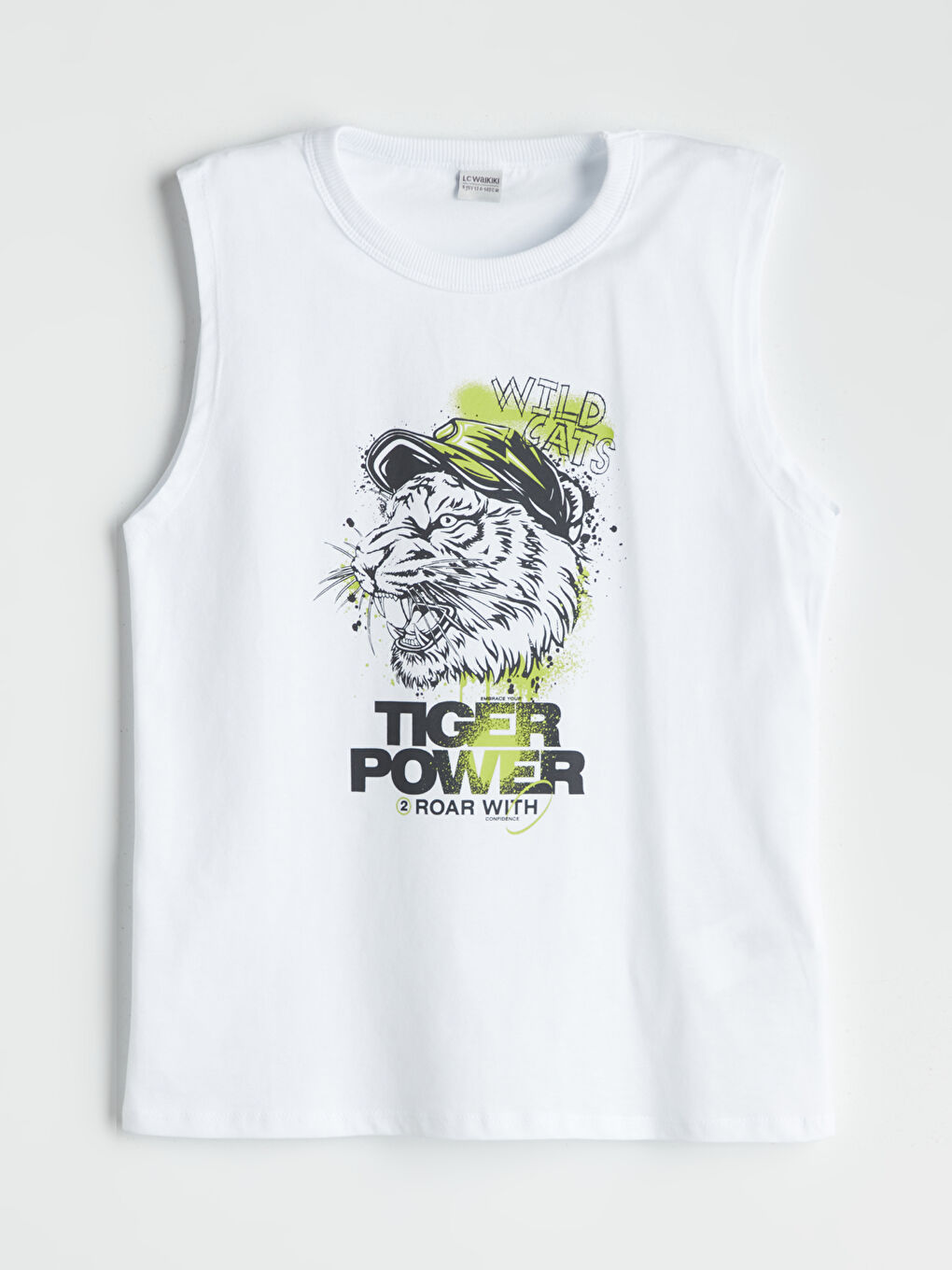 Beyaz Bisiklet Yaka Erkek Çocuk Atlet