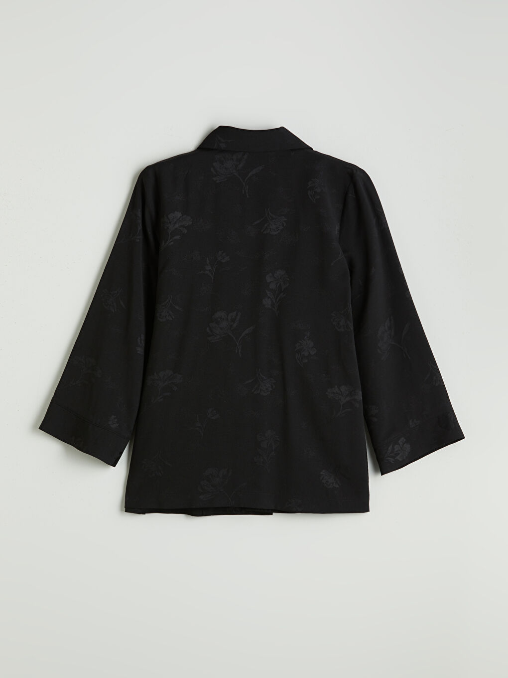 Double Breasted Floral Satin Women's Kimono-5