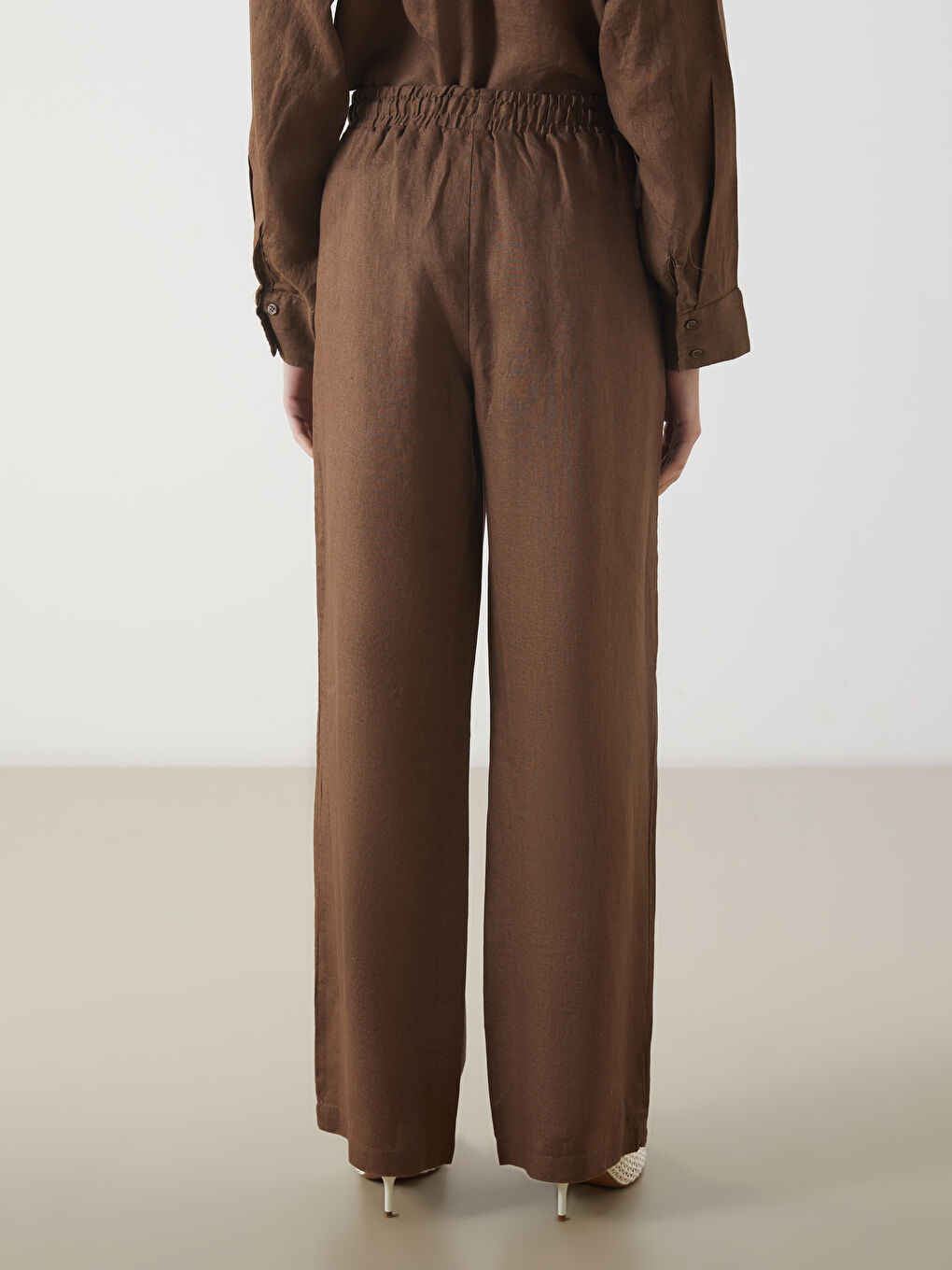Elasticated Waist Linen Women's Trousers -S5NQ89Z8-HDC