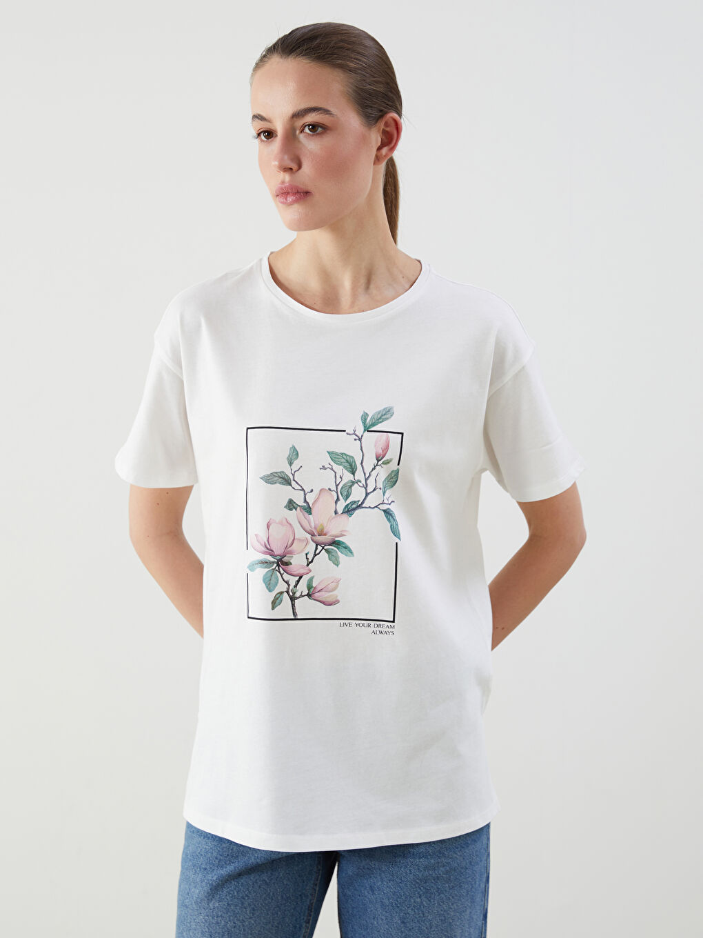 LC Waikiki Crew Neck Floral Women's T-Shirt -S5NQ91Z8-R9J