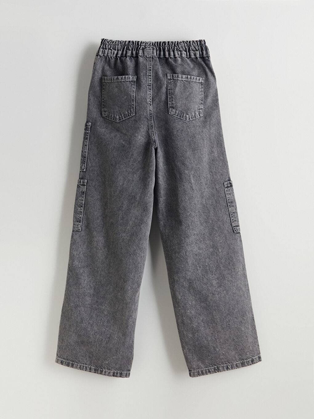 Elastic Waist Girls Cargo Jeans -S5NQ96Z4-GRD