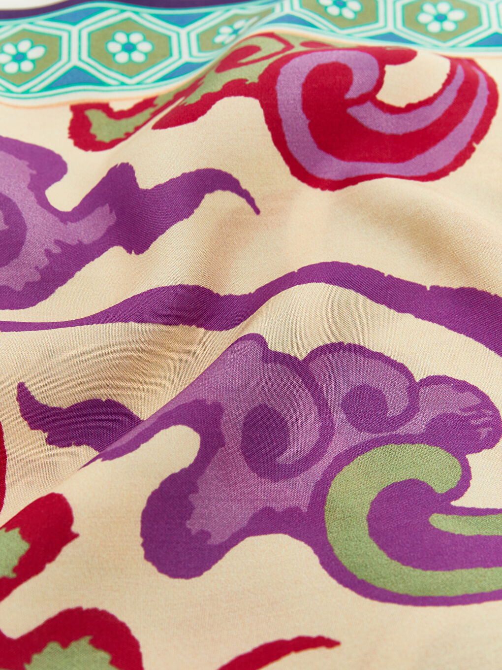 Mavi Desenli Kadın Şal-2