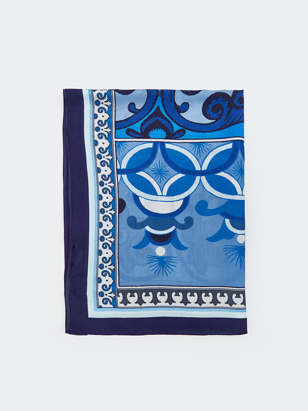 LCW Modest Mavi Desenli Kadın Şal - 1