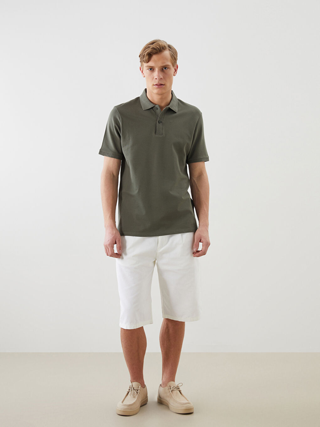 Polo Collar Plain Men's T-Shirt -S5NR30Z8-CS5