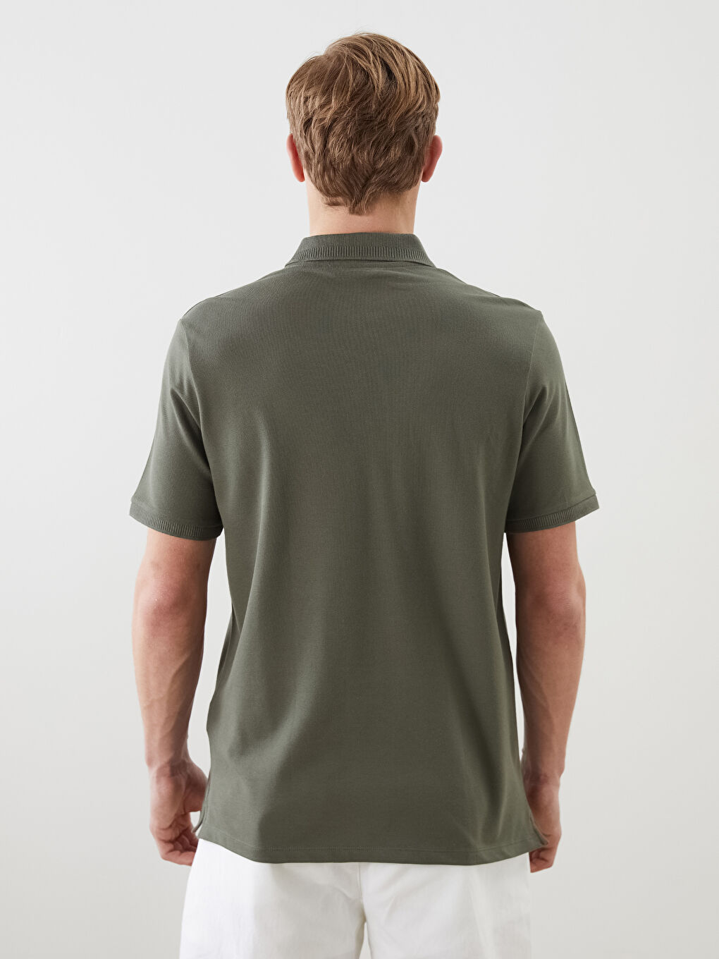 Polo Collar Plain Men's T-Shirt -S5NR30Z8-CS5