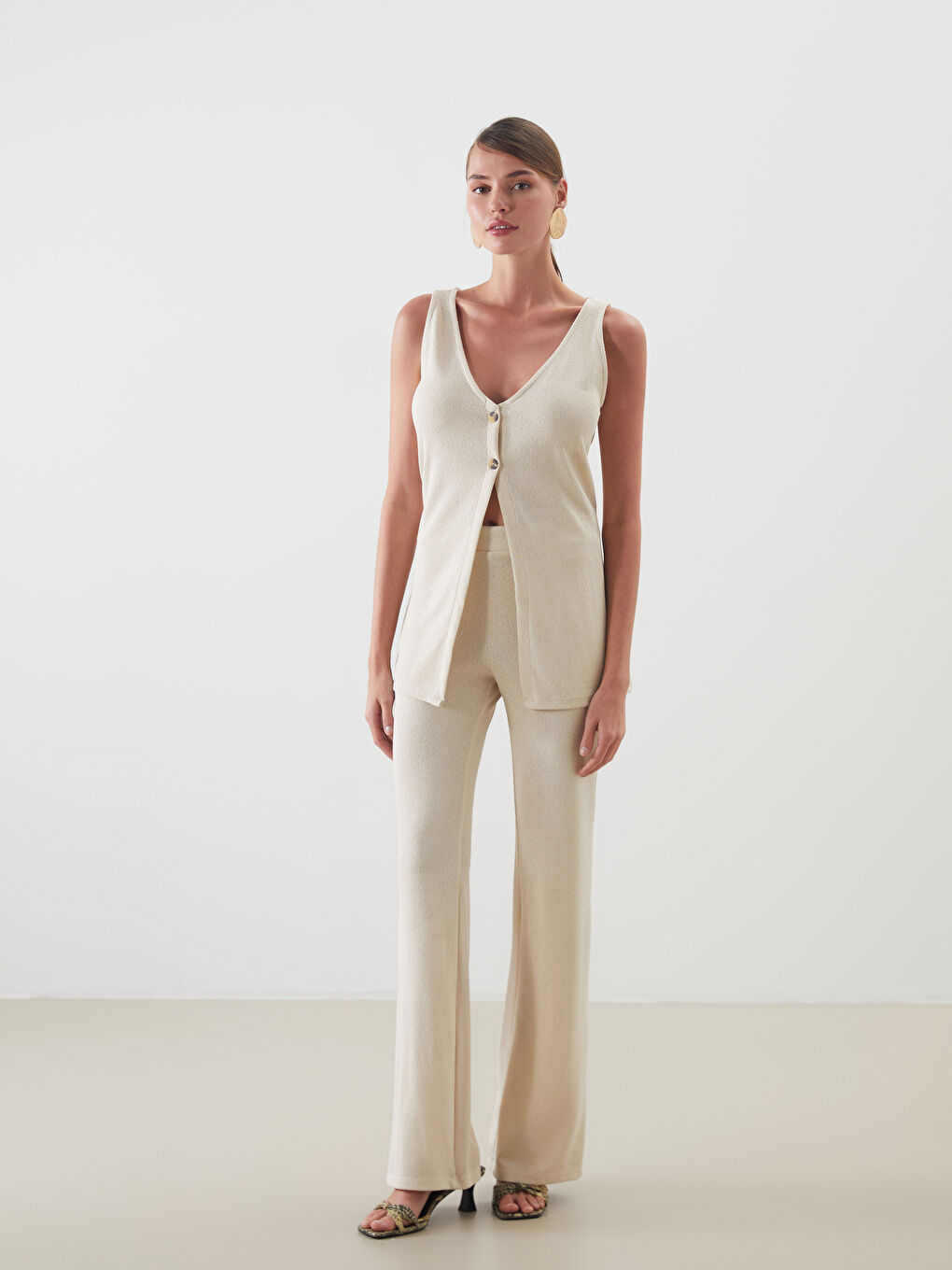 LCW Vision V-Neck Women's Waistcoat -S5NR37Z8-G7K